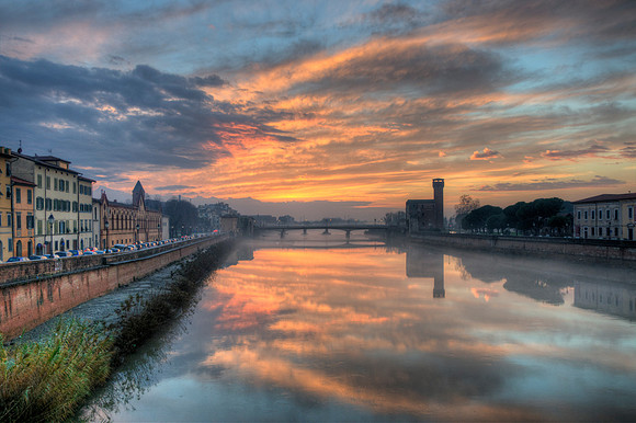 pisa arno river sunset views 1233_4_5_tonemapped